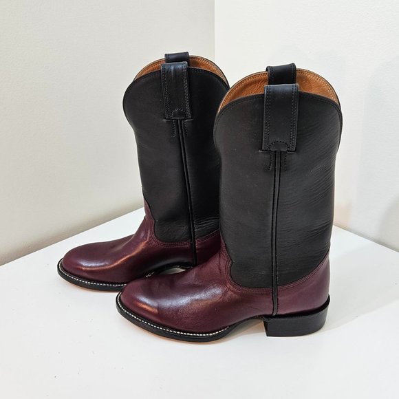 8. Cowboy Boots by Alberta Boots Co. Burgundy Kangaroo. Size 5.5 D. NIB - Picture 4 of 10